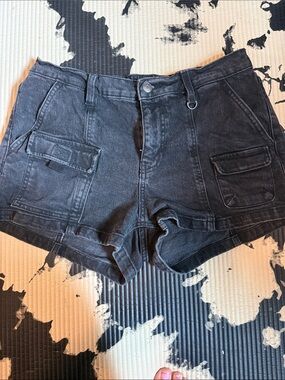 Wild Fable Black Denim Mid Rise Utility Cargo